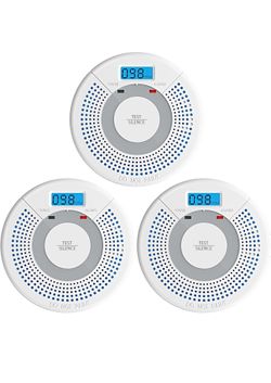 🔥Brand new🔥 3 Pack Combination Photoelectric Smoke Alarm and Carbon Monoxide Detector Battery Operated with Digital Display (White)