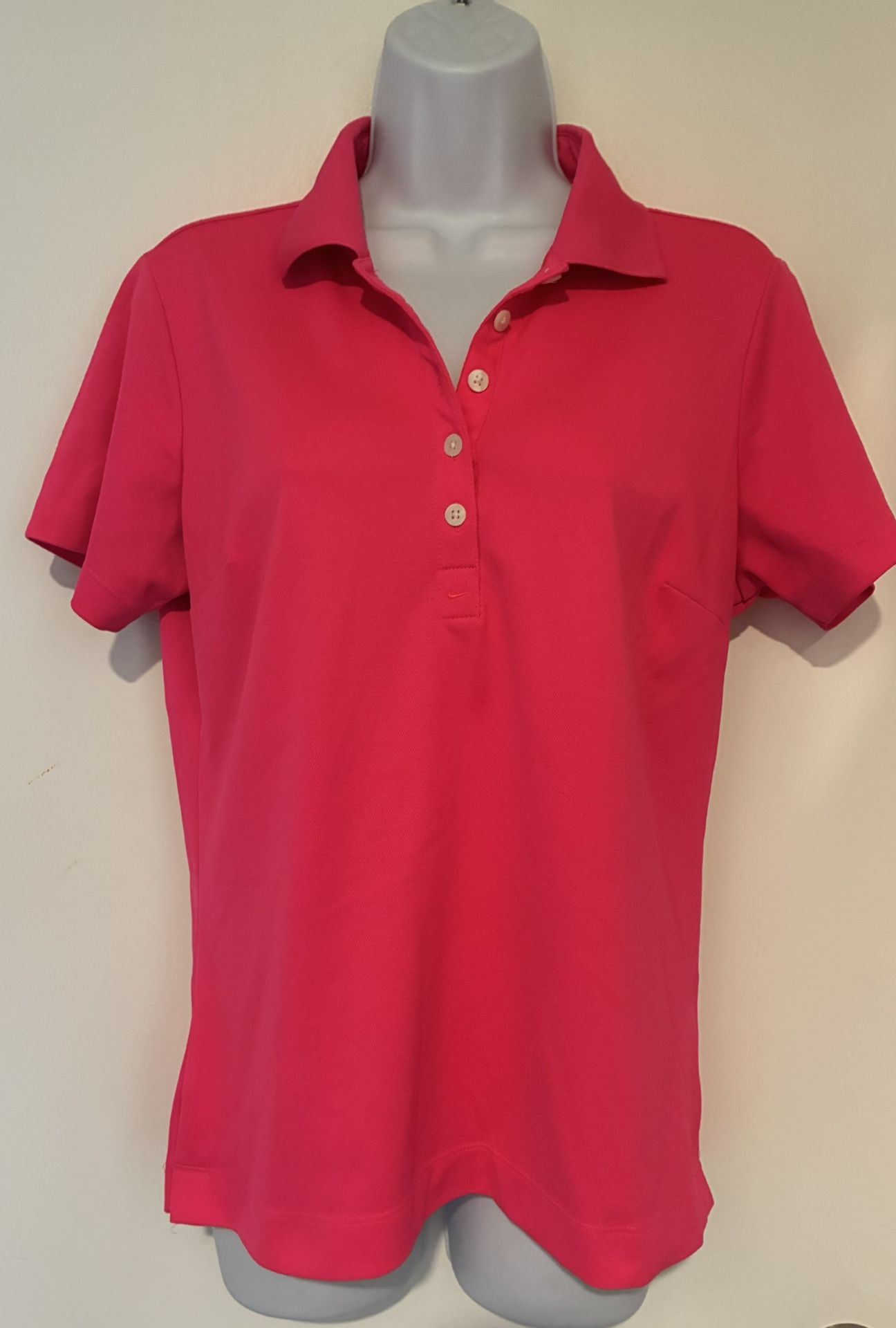Nike Golf Tour Performance Dri-Fit Hot Neon Pink Polo Women's Size Medium