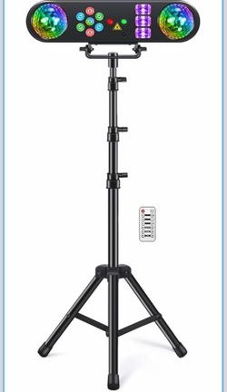 DJ Lights With Stand, 5 In 1 Party Bar Light Set With Rotating Ball, Strobe, UV, Colorful LED Par Light And Pattern, Sound Activated DJ Lighting Syste