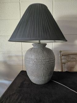 Textured Ceramic Table Lamp with Black Shade