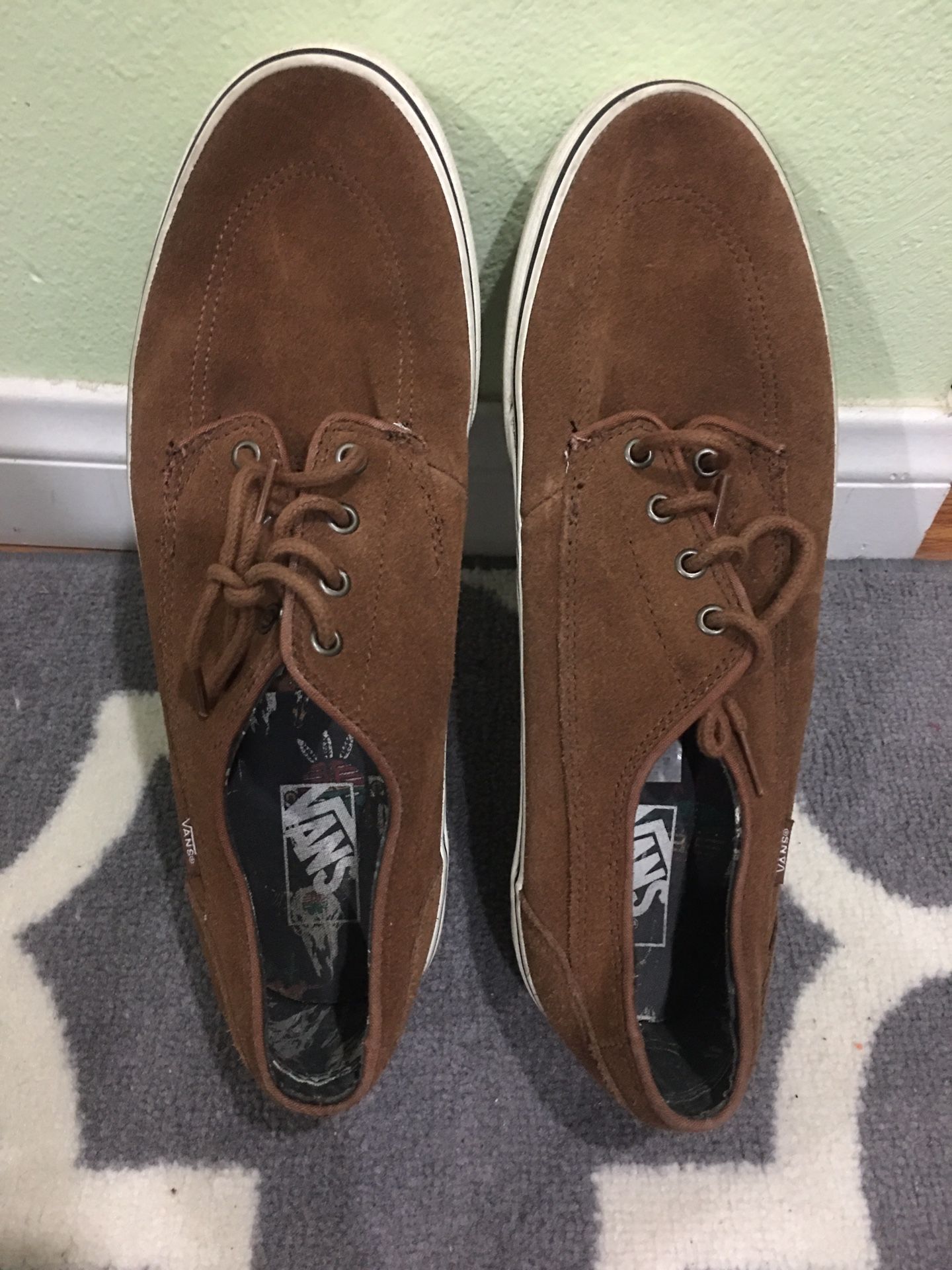 Vans Men Brown Leather Shoes Size 12