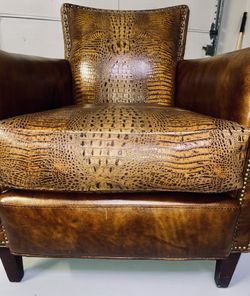 Brown Leather Accent Chair Caramel Croc Bradington & Young Chair 