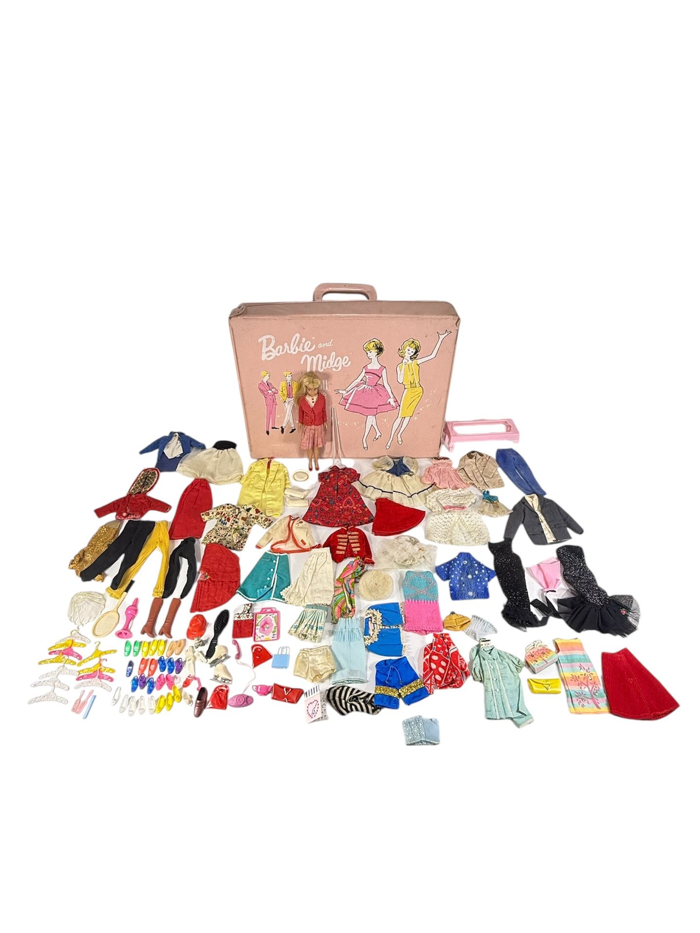 Vintage 1963 Skipper Doll Barbie Little Sister ~ Clothes & Accessories in Case