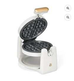 Beautiful Rotating Belgian Waffle Maker, White Icing by Drew Barrymore
