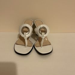 Anne Klein White/ Black Heel  Sandals 7.5 M