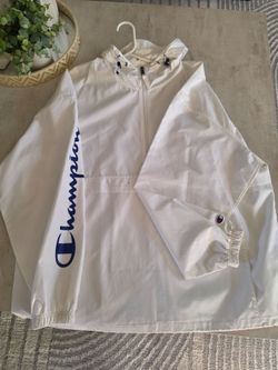 White pullover windbreaker