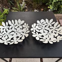 $10 For 2 White Metal Platters
