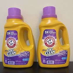 2pack Arm & Hammer Plus OxiClean Odor Blasters Fresh Burst, 35 Loads Liquid Laundry Detergent, 45.5 Fl oz