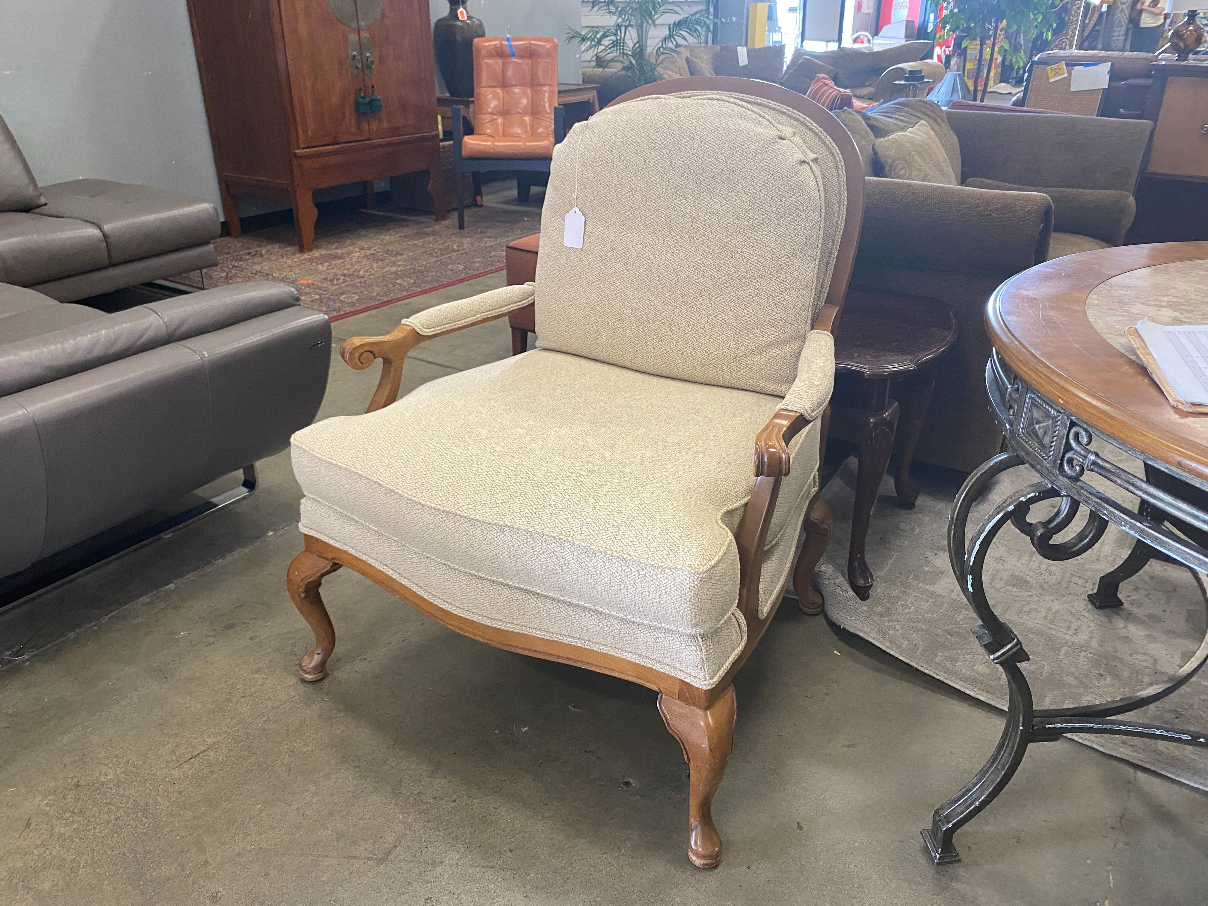 THOMASVILLE Plush Cushioned Wood Framed Accent Chair