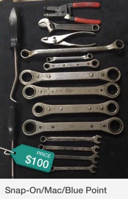 $100.00 for all. Snap-On/Mac/Blue Point (Mac: 5pcs) (Herbrand: 2pcs) (Snap-On: 6pcs) (Blue Point: 3pcs)