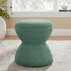 VANOMi Multi-Functional Boucle Ottoman, Vanity Stool Chair, Sturdy Wooden Footstool, Suitable for Living Room, Bedroom, and Entryway, Without Installa