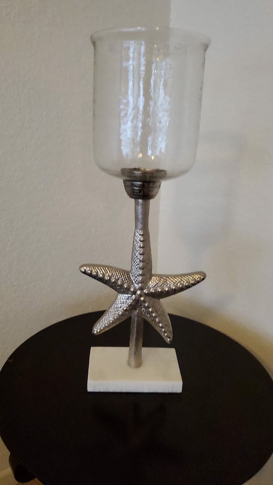 Star fish candle holder glass base 27hig11wid
