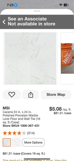 MSI Cararra 24 in. x 24 in. Polished Porcelain Marble Look Floor and Wall Tile (16 sq. ft./Case)