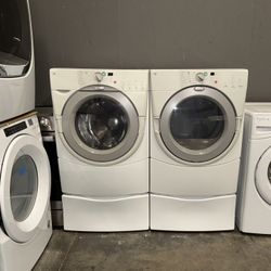WHIRLPOOL XL CAPACITY WASHER DRYER ELECTRIC SET 