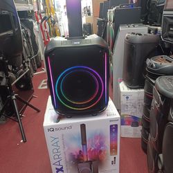 Bass box with tower speaker . Rechargeable Battery.  Free 🎤.  Brand New