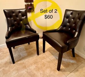 End chair faux leather - set of 2
