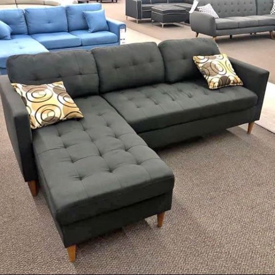 New Black 86x59 Sectional Couch / Free Delivery 