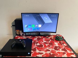 Xbox One X With Controller,Cables & Games