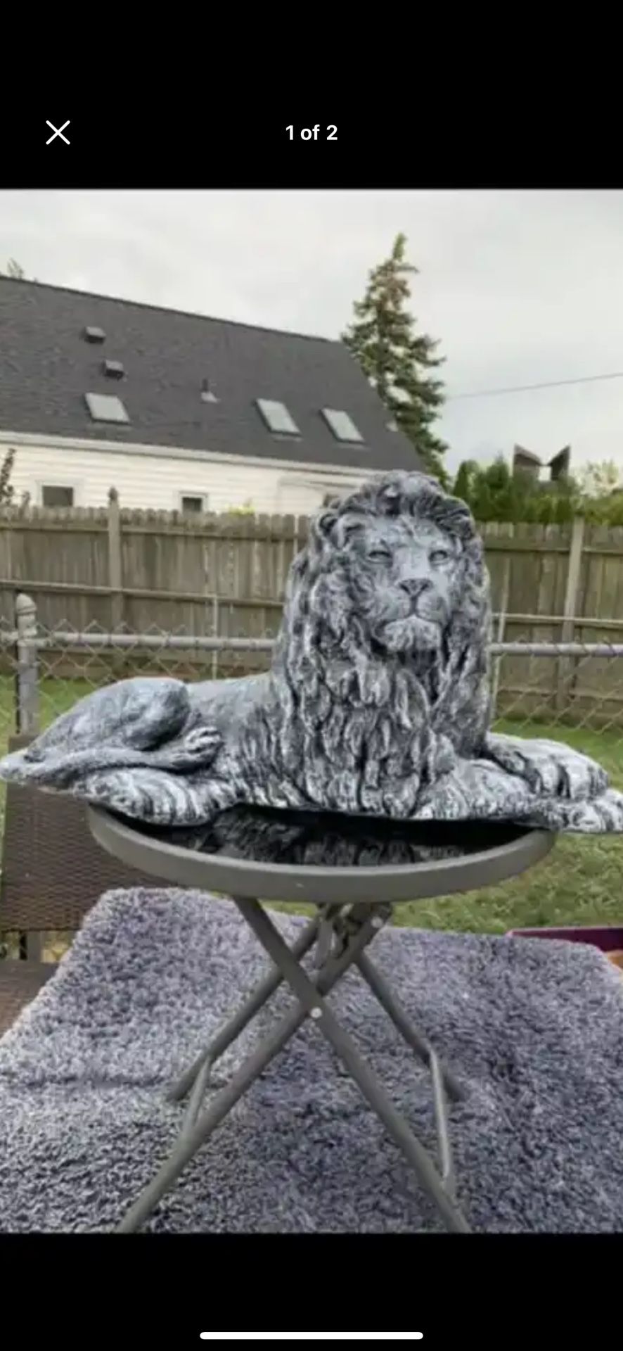 Stone Color, Laying Lion Statue