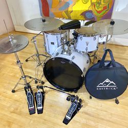 OCDP Pearl Export Mixed complete drum set new quiet cymbals DW5000 hihat & DW double pedal throne $700 cash in Ontario 91762. 22” bass 14”CB Snare 12”