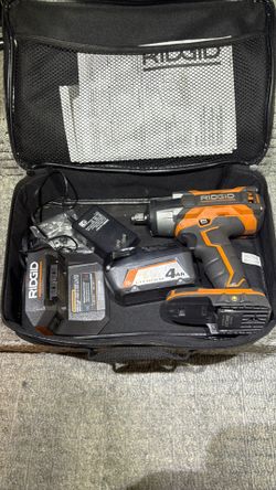 Rigid 18V Brushless Cordless 4-Mode 1/2 in. High-Torque Impact Wrench Kit with (2) 4.0 Ah Batteries and Charger
