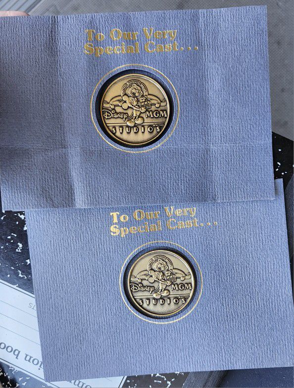 RARE 1989 DISNEY MGM STUDIOS GRAND OPENING CAST MEMBER APPRECIATION BRONZE COIN

