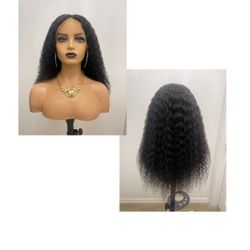 Curly 20” 13x4 Full Frontal Wig, Custom made with frontal and bundles, natural c