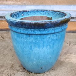 Beautiful Ceramic Turquoise Blue Flower Pot 