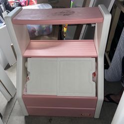 Little tikes pink toy box with bookshelf sale