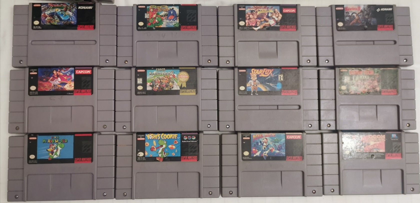 SNES SUPER NINTENDO GAMES CASTLEVANIA MEGAMAN NINJA TURTLES IV SUPER MARIO