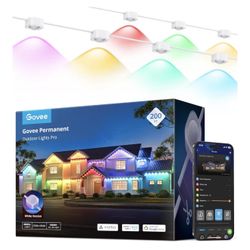 Govee Permanent Outdoor Lights Pro, 200ft with 120 RGBIC LED Lights for Daily and Accent Lighting, 75 Scene Modes for Outdoor Decor, IP67 Waterproof, 