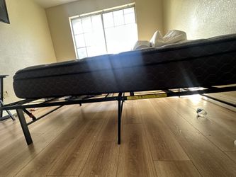 Super comfy twin pillow top mattress. Practically new