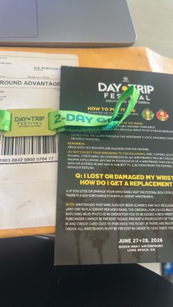 1 ga day trip wristband