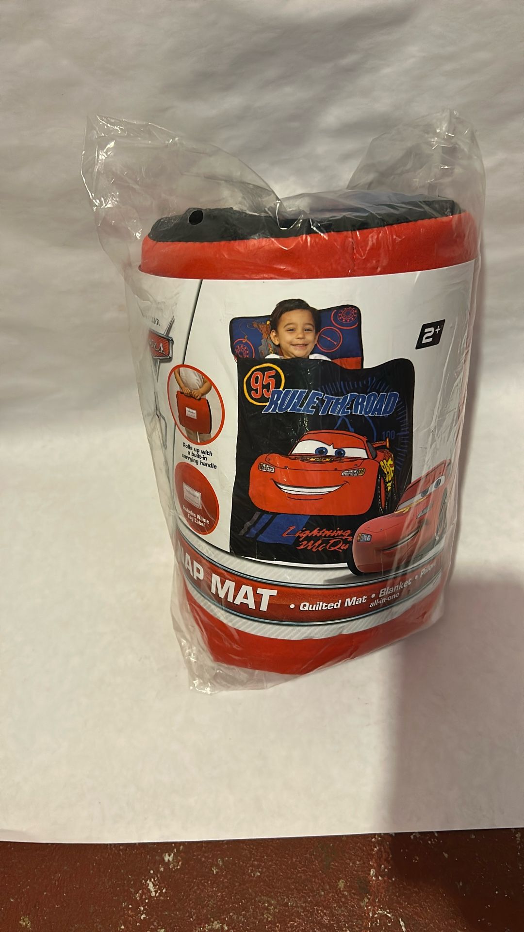 Cars themed Sleeping Bag for preschool or daycare featuring Lightning McQueen