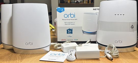 Orbi 750 Series Tri-Band WiFi 6 Mesh System, 4.2Gbps, Router + 2 Satellites