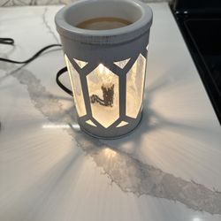 White And glass And Metal Wax Warmer