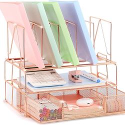 Rose Gold Desk Organizer