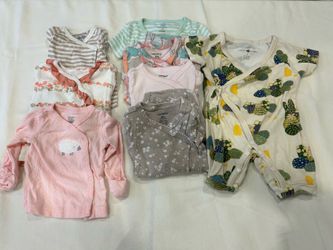 8 Baby girl side snap clothing bundle