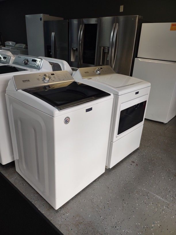 MAYTAG WASHER 4.8 AND DRYER SET COMMERCIAL TECHNOLOGY SEE THROUGH