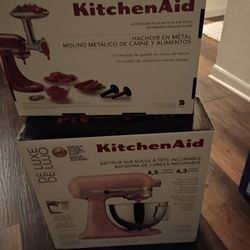 Pink Kitchen Aid With Meat Grinder Attachment 