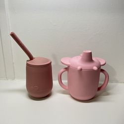 Toddler Cup Elephant Silicone Training  -Mini Cup & Straw Training System 2 pieces 