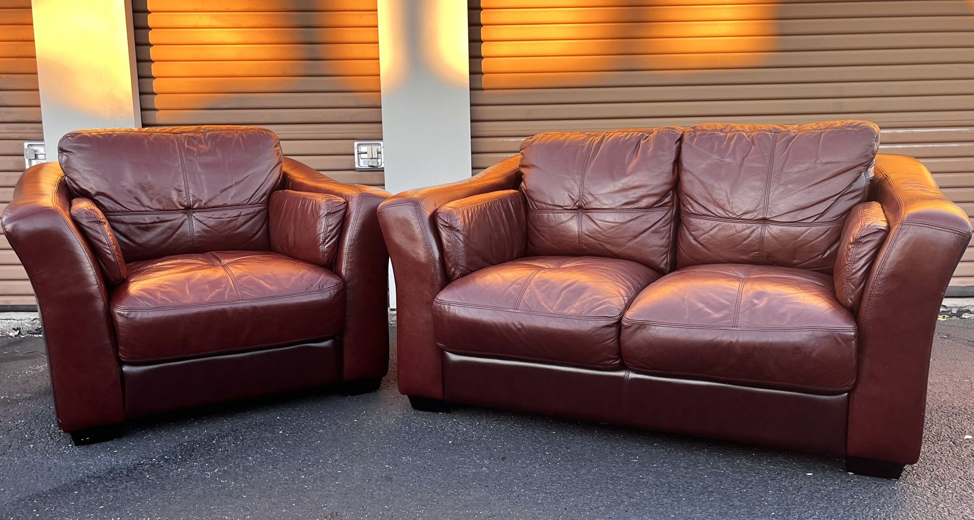 Leather Sofa & Armchair Set