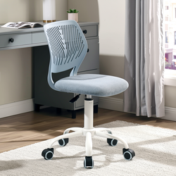 Homy Casa Carnation Morandi Fabric Desk Chair, Blue, Open Box
