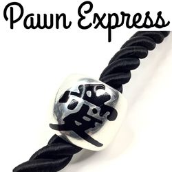 Flli Menegatti Sterling Silver Black Enamel Symbol Character Band Ring