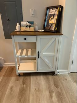 Coffee Storage Side Table with wheels