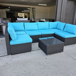 New Outdoor Patio Furniture 7pcs Wicker Modular Set