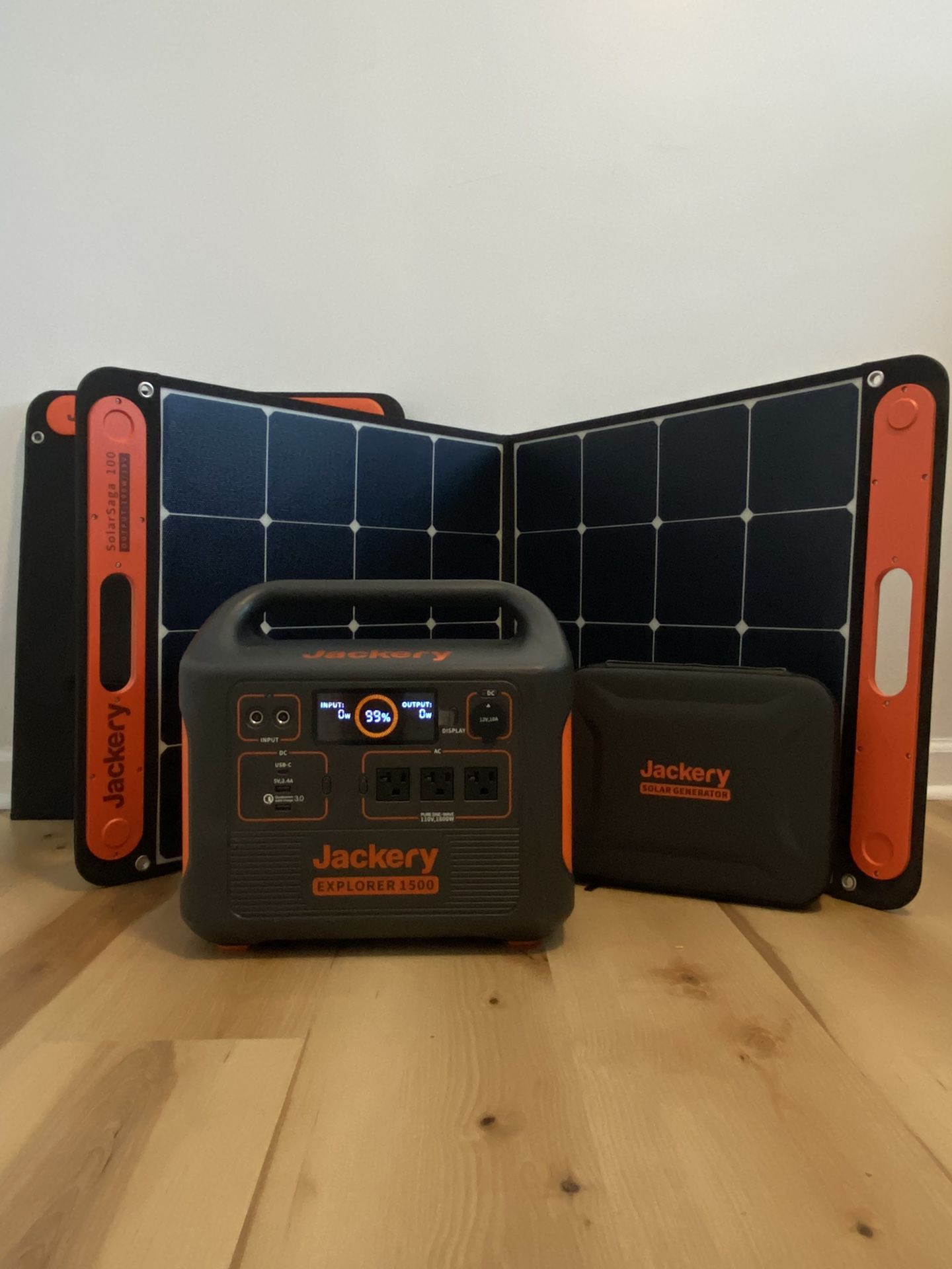 Jackery Explorer 1500 Portable Solar Power Station And 2 SolarSaga Panels
