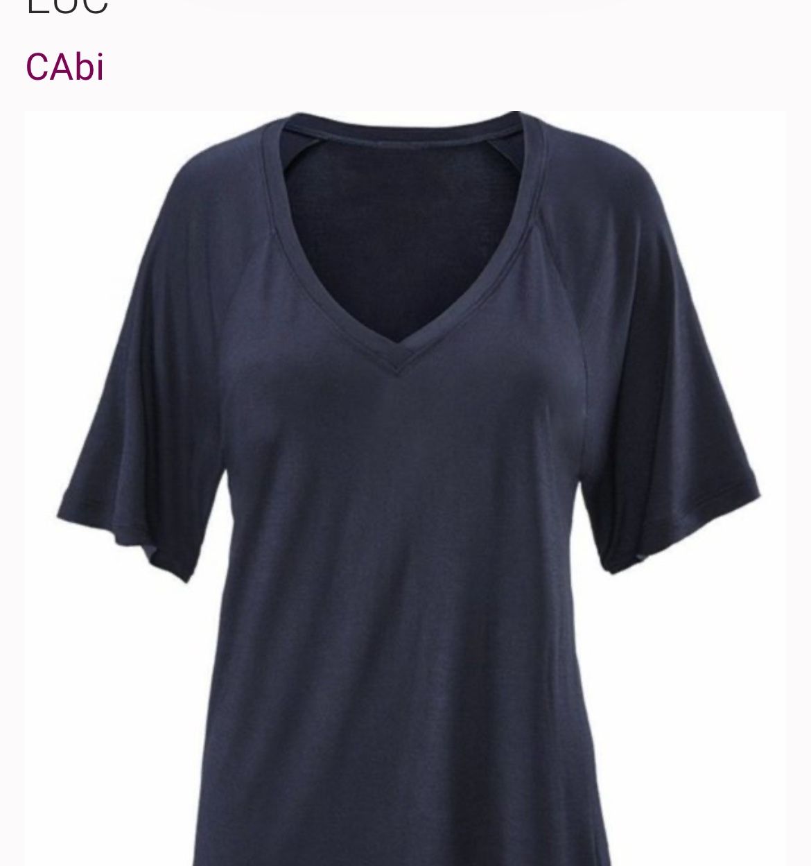 Cabi- Navy Deep V Neck Tee