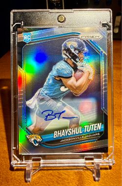 Panini 2025 Prizm Football Bhayshul Tuten #305 Silver Rookie Auto Jaguars