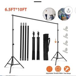 10ft x 6.5ft Adjustable Photography Backdrop Support System Photo Video Studio Muslin Background Stand Kit with Carry Bag